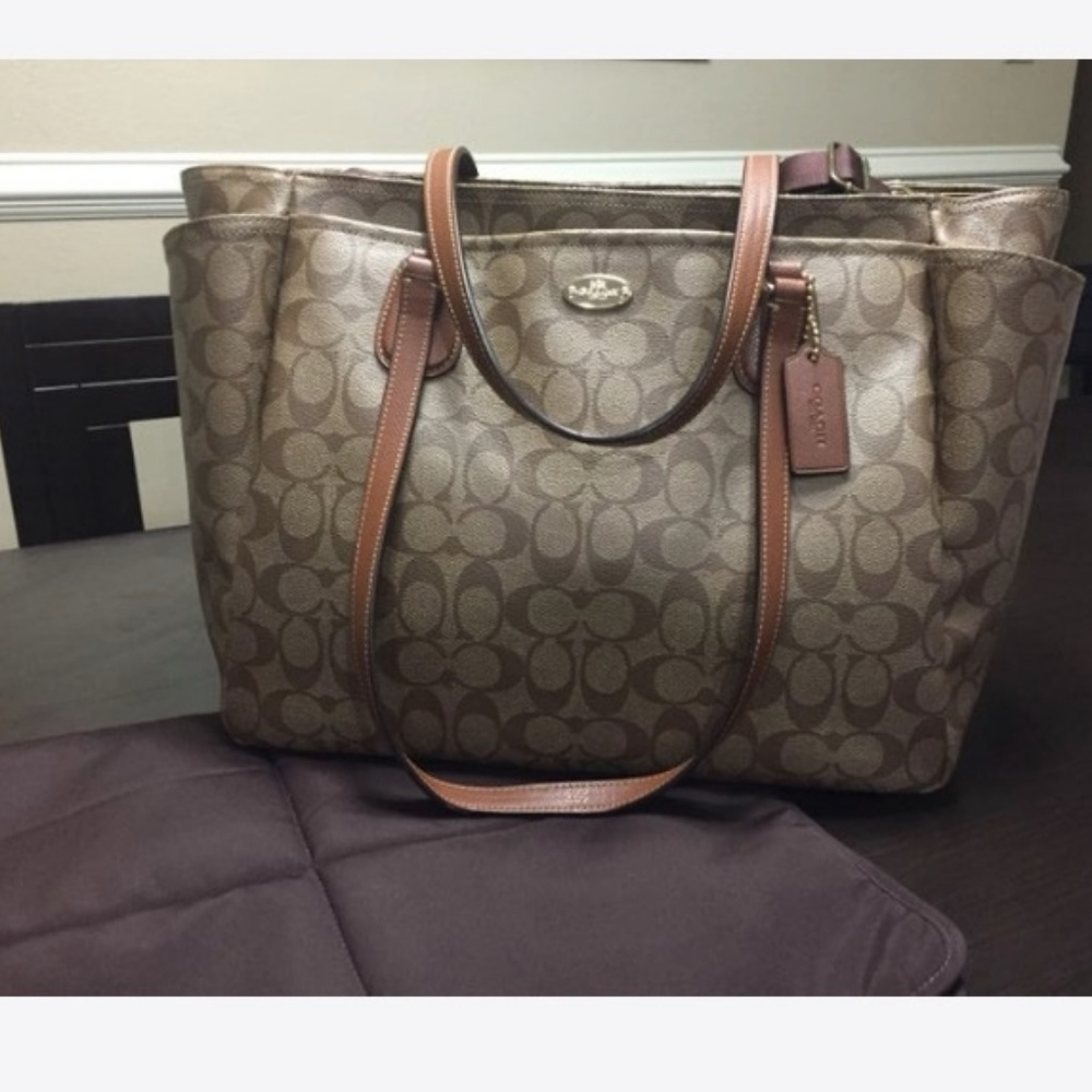 COACH Khaki-Saddle Baby-Diaper Bag or Travel Bag - Picture 8 of 8